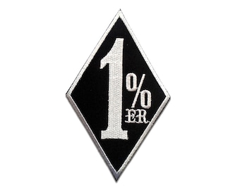 Aufnäher / Bügelbild - einprozenter 1% er Biker - schwarz - 8,2x5,2cm - Patches