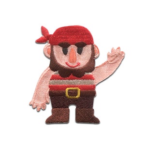 Iron on patches - Pirate crew Skull Beach - Application Embroided patch