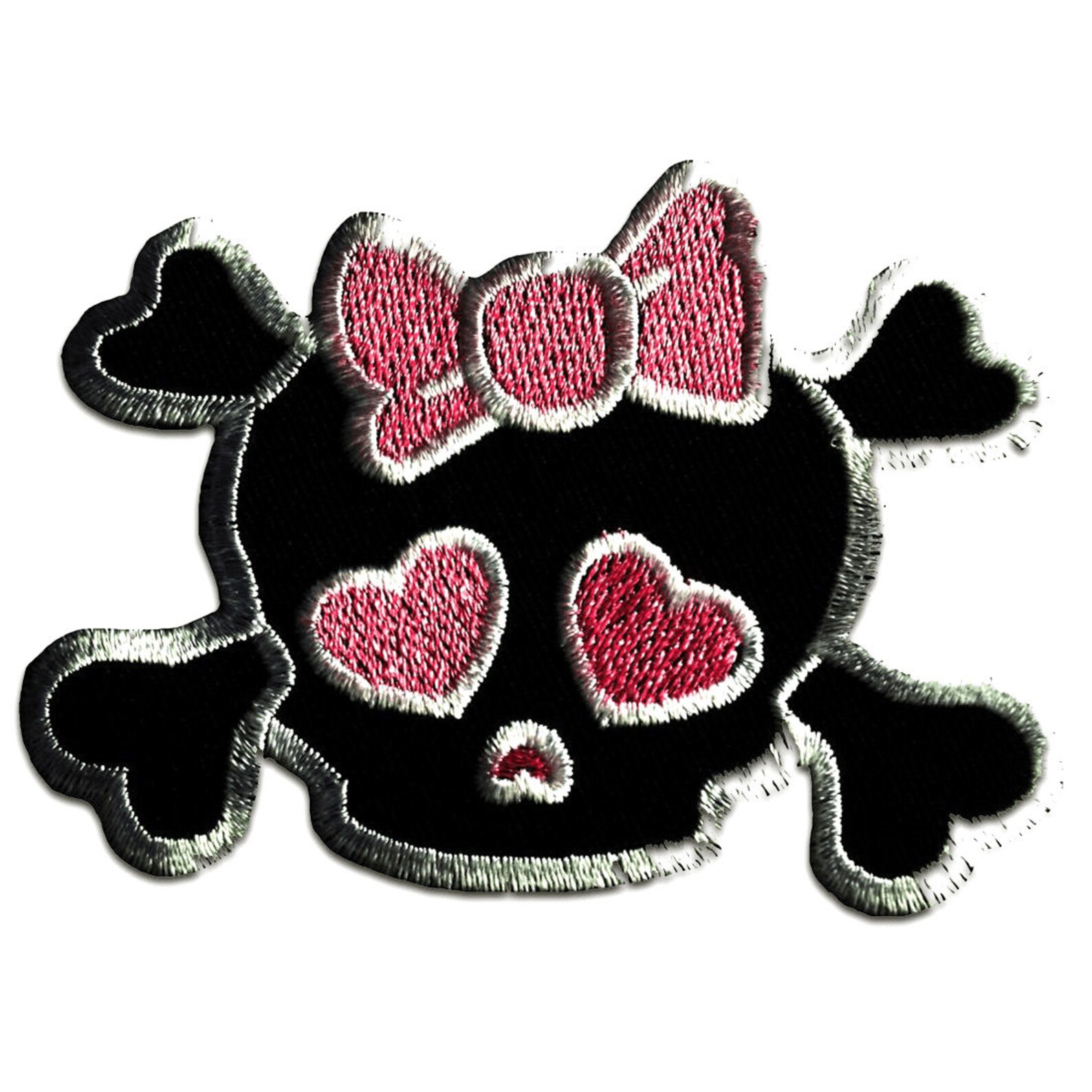 Skull Emo girly Iron on patches adhesive emblem stickers Etsy