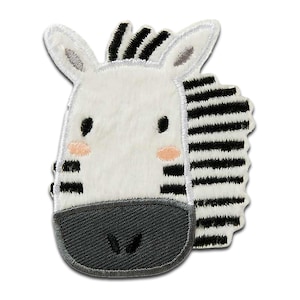 Zoo Animals zebra - Iron on patches adhesive emblem, size - 7,5 x 6 cm