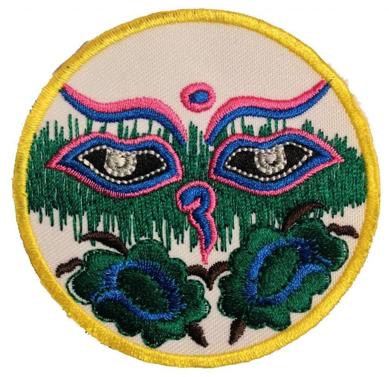 Iron on patches Om Symbol spiritually Hindu Meditation green Ø7 badges image 9