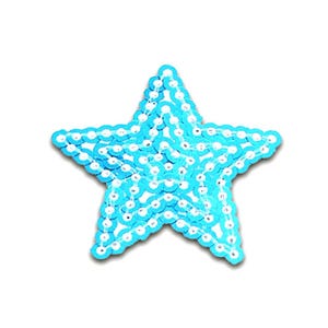 Iron on patches - star with sequins – blue – 3,2x3,5cm - Application
