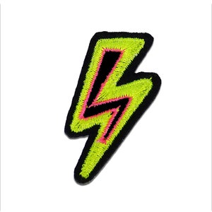Iron on patches - lightning Comic – green – 4,2x3cm - Application