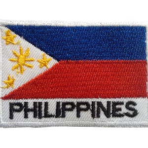 Iron on patches Phillipines flag banner white 5x7,2 Application badges image 9