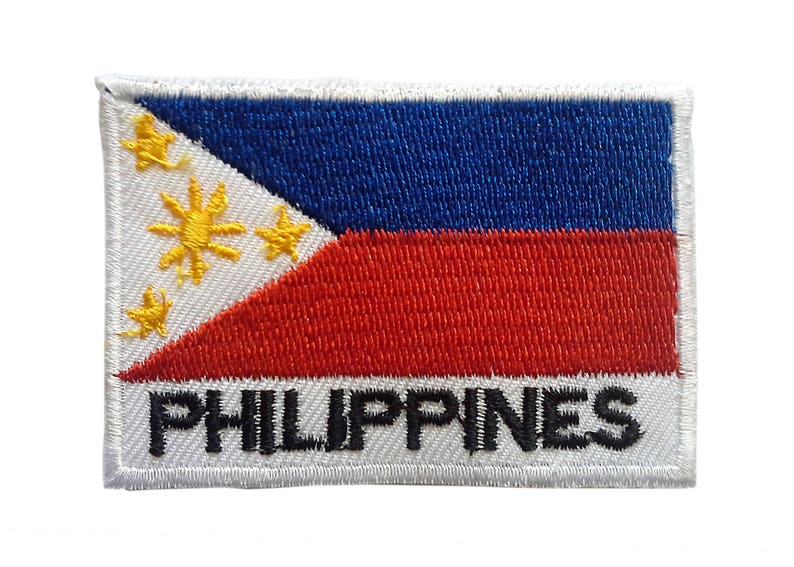 Iron on patches Phillipines flag banner white 5x7,2 Application badges image 9