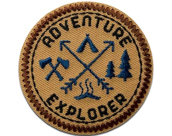 Adventure Explorer aventure - Ecusson thermocollant, Taille - 5,3 x 5,3 cm