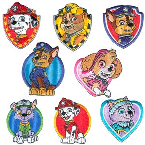 Paw Patrol © Set 8 Pieces Chase Marshall Skye - Iron on patches adhesive emblem