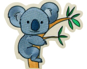 Iron on patches - Recycl Patch Koala Branch animal Think Green - Application Embroided patch