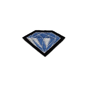 Aufnäher / Bügelbild - Diamant Kristall Edelstein – blau – 5,2x3,8cm - Patch