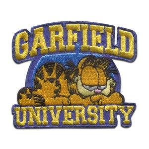 Garfield © University Comic Katze gestickt - Aufnäher, Bügelbild, Aufbügler, Patches, Flicken, zum aufbügeln, Größe - 6,6 x 5,5 cm