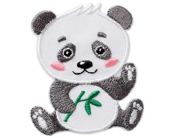 Panda animal - Iron on patches adhesive emblem, size - 1,8 x 2,04 inches