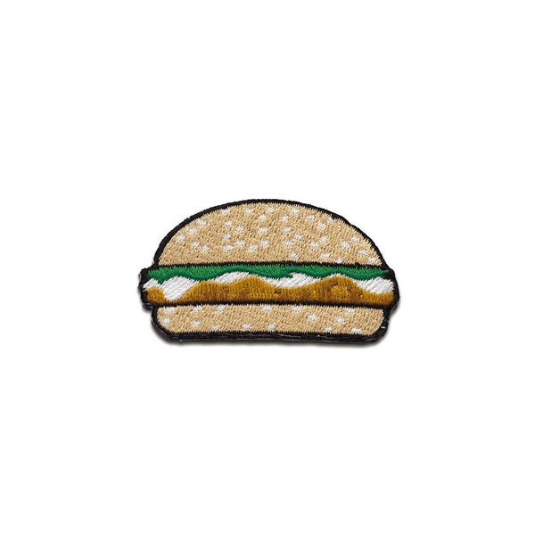 Iron on patches - Burger food Fast Food – brown - 5,9x3,7cm - Application