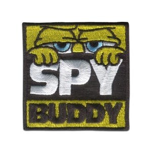 Bob l'éponge Spy Buddy brodé - Ecusson Thermocollant Patches Appliques, Taille - 5,5 x 5,5 cm