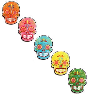 Skull Modern Skeleton - Iron On Patches Adhesive Emblem Stickers Appliques, Size - 2.76 x 3.66 Inches