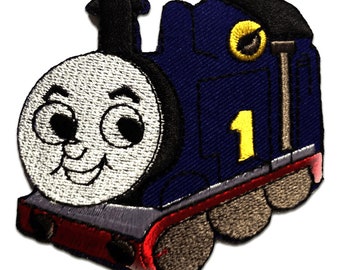Iron on patches - Thomas The Tank Train Baby children blue 8,7x7 badges