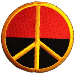 Ecusson - allemand Allemagne Peace Paix Hippie - jaune - Ø7,0cm -patches brode