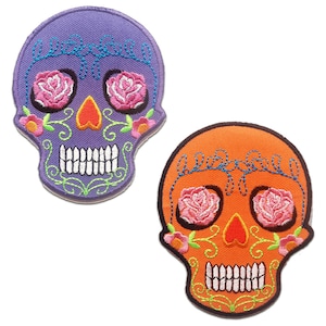 Skull Skeleton - Iron On Patches Adhesive Emblem Stickers Appliques, Size - 0 x 0 Inches