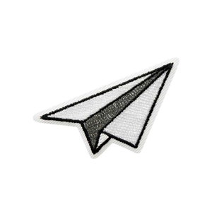 Origami Flugzeug - Aufnäher, Bügelbild, Aufbügler, Größe - 3,3 x 3,8 cm