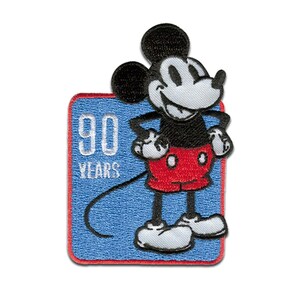 Iron on patches - Mickey Mouse 90 Years 03 nineties special Edition Disney - blue - 5,0 x 7,5 cm - Application Embroided badges