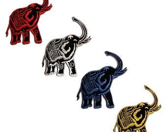 Elefant Tier Thailand - Aufnäher, Bügelbild, Aufbügler, Applikationen, Patches, Flicken, Zum Aufbügeln, Größe - 9,8 x 9,8 cm