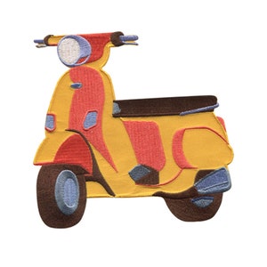 Roller Scooter Motorcycle - Iron On Patches Adhesive, Size - 14,5 x 14,5 cm