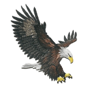 Iron on patches - Eagle bird is flying - brown - 6,3x5,5cm - Application Embroided badges