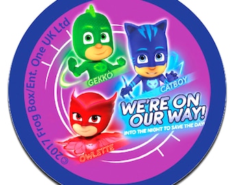 Iron on patches - PJ MASKS WE´RE ON OUR WAY 2 Disney - pink - 6,2 x 6,2 cm - Application Embroided badges