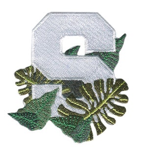 S Summer Plants Logo - Iron On Patches Adhesive, Size - 6,6 x 7,7 cm