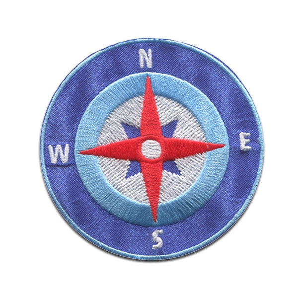 Iron on patches - Compass North East South West Brave Coast - Application Embroided patch
