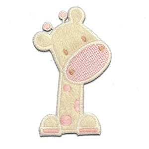 Giraffe Head Animal - Iron On Patches Adhesive Emblem, Size - 7,5 x 4,3 cm
