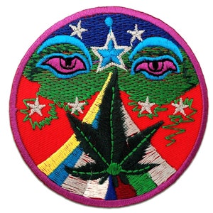 Iron on patches - Marijuana Cannabis Weed Hindu Stoner Hippie colorful badges