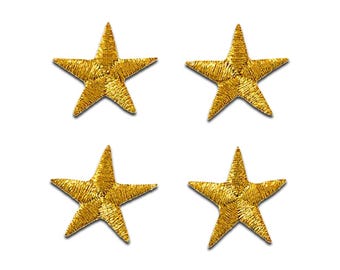 Iron on patches - Set star – gold/white – 0.71 x 0.71 inches - Application
