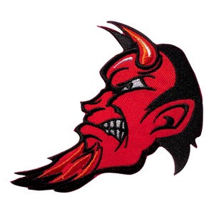 Aufnäher / Bügelbild - Teufel – rot – 9,9x9,4cm - Patch Aufbügler Applikationen zum aufbügeln Applikation Patches Flicken