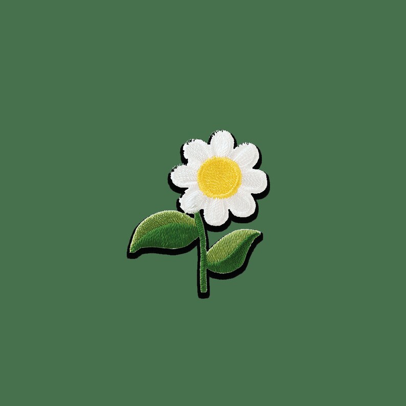 Blume G\u00e4nsebl\u00fcmchen Patches Aufb\u00fcgeln Aufn\u00e4her B\u00fcgelbild gr\u00fcn 4,1x3,4cm