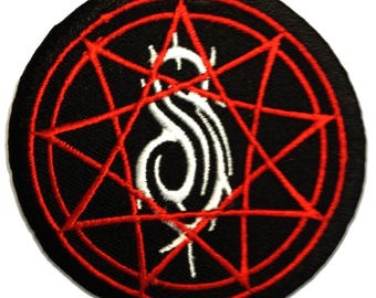 Aufnäher / Bügelbild - Slipknot stern logo - schwarz - Ø7,7 -Applikationen Patch