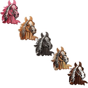 Horse Stallion Animal - Iron On Patches Adhesive Emblem Stickers Appliques, Size - 2.87 x 3.54 Inches