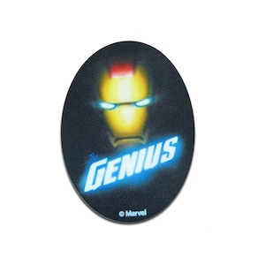 Iron on patches - Avengers Genius Iron Man Comic – black – 11 x 8 cm - Application Embroided badges