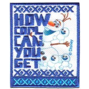 Iron on patches - Disney FROZEN "HOW COOL CAN YOU GET" - white - 5,7x7,2cm - Application Embroided badges