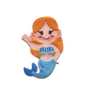 Iron on patches - Mermaid blond Skull Beach - Application Embroided patch