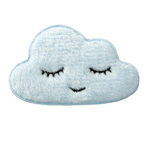Iron on patches - cloud plush children – blue – 8x5cm - Application