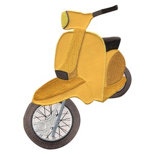 Roller Scooter Motorcycle - Iron On Patches Adhesive, Size - 16 x 17 cm
