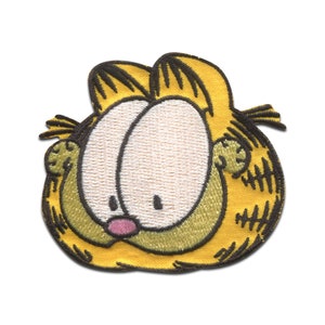 Garfield Patch Garfield Head Comic Cat Embroidered - Iron on Patches Adhesive Emblem ...