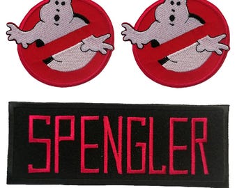 Iron on patches - Ghostbuster Set  3 pieces Spengler Logo Film - Application badges