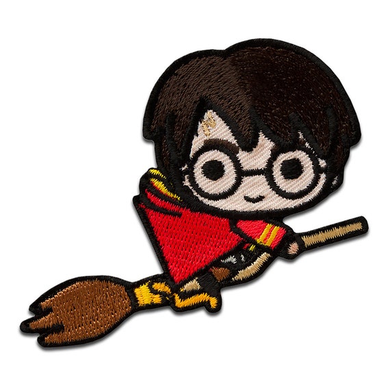 Harry Potter C Auf Dem Besen Aufnaher Bugelbild Etsy