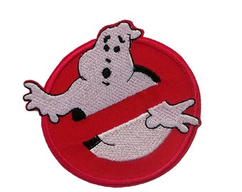Iron on patches - Ghostbuster Comic children Film red Ø7,5 Application badges