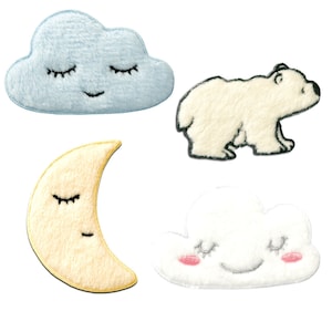 Plush Set 4 pieces - Iron on patches adhesive emblem stickers appliques