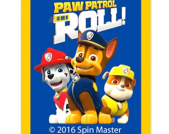 Paw Patrol Patrulla Canina "Paw Patrol Is On A Roll" - Parches Termoadhesivos Bordados Aplique Para Ropa, Tamaño: 5,2 x 6,3 cm