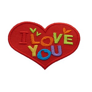 Iron on patches heart I Love You Liebe red 5,1x7,1cm Application image 9