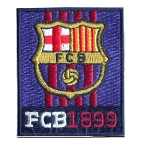 Fc Barcelona Wappen Aufnaher Bugelbild Aufbugler Etsy