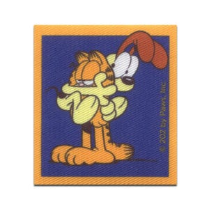 Garfield Oldie Chat de bande dessinée  imprimé   - Ecusson Thermocollant Patches Appliques, Taille - 5,5 x 6,2 cm